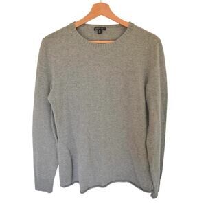 Lafeyette 148 Grey Crew Neck Cashmere Sweater Size Medium
